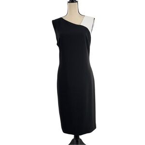Lauren Ralph Lauren Black White Colorblock Sleeveless Sheath Dress Size 10